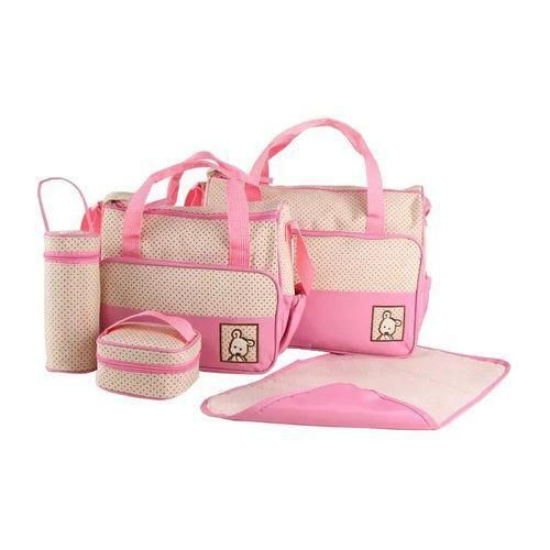 Maternity 5pcs Nappy Multifunction Baby diaper bag tote hand bags baby set - Multicolor