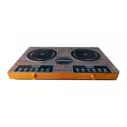 Hoffmans Double Burner Electric Induction Cooker Hot Plate - Brown