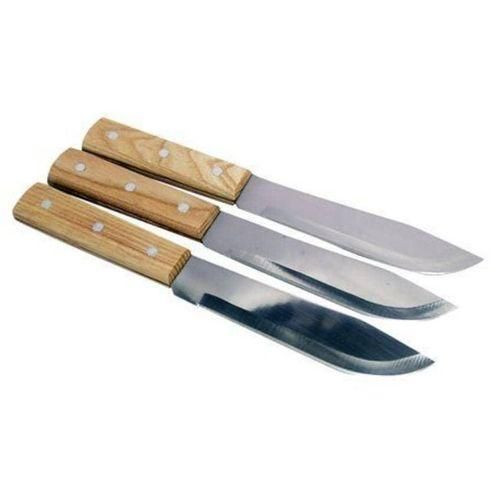 Set Of 12 Pieces Wooden Handle Knives Stainless Steel Kitchen Knives - Brown, Silver