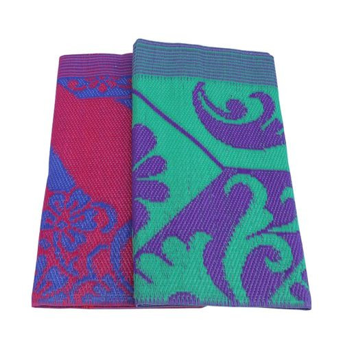 Multipurpose Foldable Plastic Chatai Mat Rectangular Floor Sitting Chatai Mats for Home Sleeping Color and Flowers Design May Differ Multicolour, Pack of 1pc