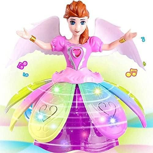 360 Degree Rotating Dancing Angel Doll Princess Musical Girl Flashing Lights With Music Sound Toy For Kids Multiple Designs - Multicolor