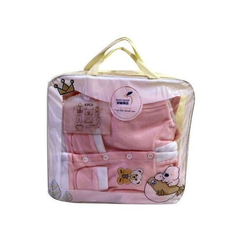 8pcs Unisex Newborn Baby Clothing Receiving Set - Pink