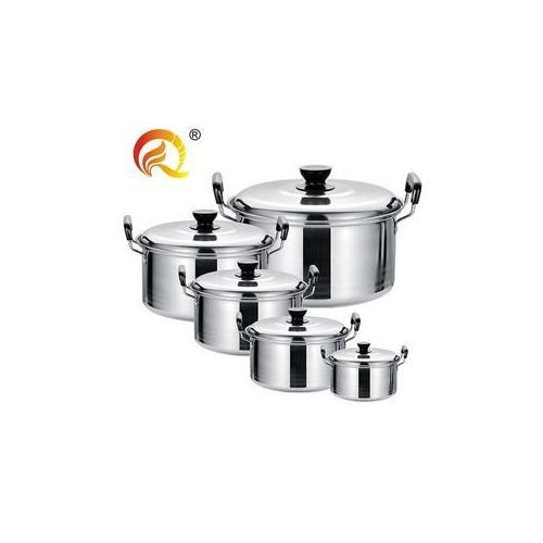 5pcs Multi-Purpose Stainless Steel Serving Dishes Set -Silver/Black...