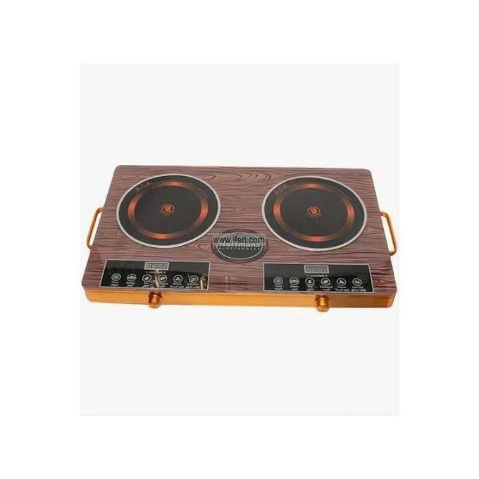 Double Infrared Cooker Hotplate- Effortless Cooking- Fast Cooking- Brown