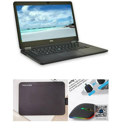 DELL atitude core i5 8GB Ram 256GB SSD+500GB External hard disk 14 inch -Black