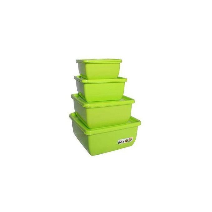 4 Pieces Of Sealed Lunch Boxes - Green