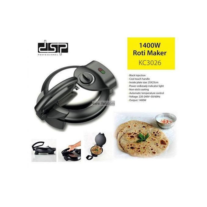 Dsp Roti / Chapati Maker 1400W-Black