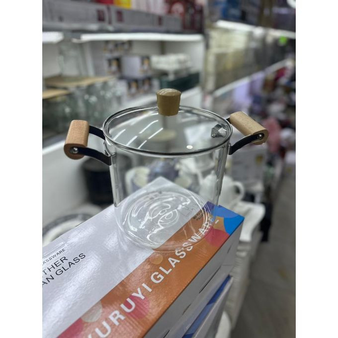 4.5L Glass Stock Pot With Lid Heat Resistant Borosilicate Potpourri Simmer Pot With Cover Stovetop Safe Clear Pot Saucepan For Milk Food Soup- Transparent