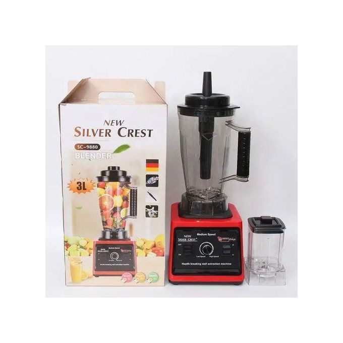 SilverCrest 3L Commercial Electric Blender For Heavy Duty Works & Business - Red,Black