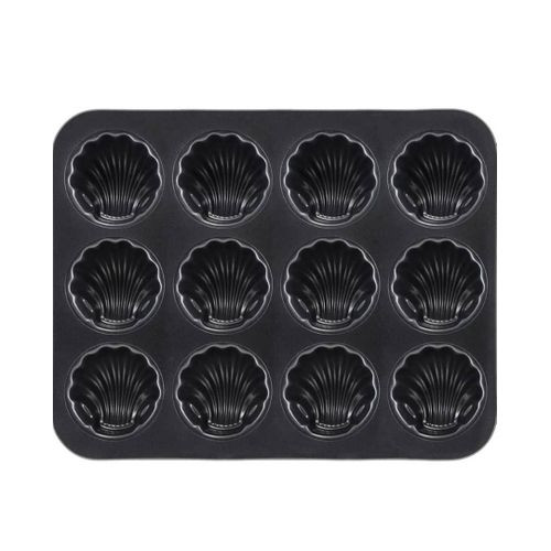 Shell-shaped Madeleine Mold Sticky Cake Mold 12 Holes - Black
