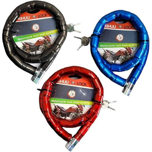 Hinged Padlock Lock Motorcycle Bicycle Gate 100 cm 22 mm - Multicolor