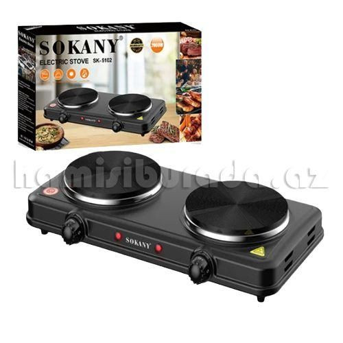 Electric Stove Double Burner Solid Hotplate -Black