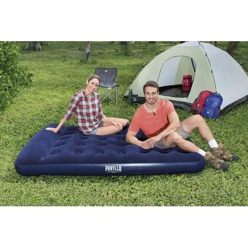 Inflatable Air Mattress Portable Ideal For All Uses With Free Pump - Blue
