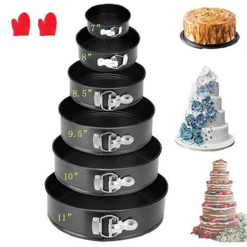6Pcs Round Cake Mould Non-stick Bakeware Set - Black
