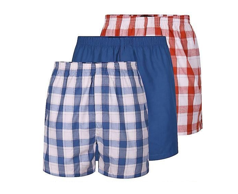 3pcs Men's Boxers Checkered Size XL- Multi-Color