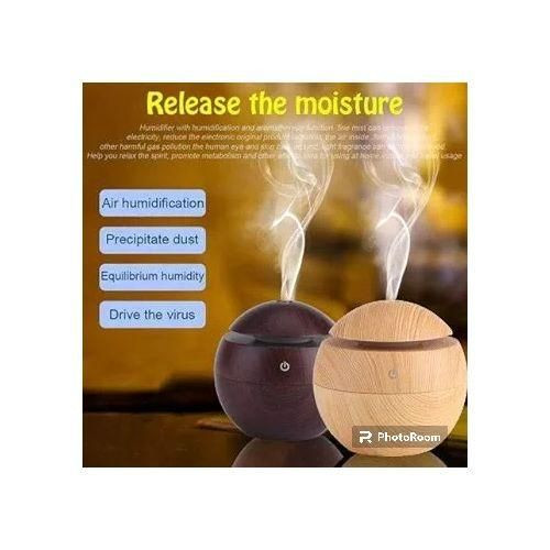 Humidifier, USB Air Purifier Portable Oil Diffuser Small Aromatherapy Atomizer with LED Light for Bedroom - Brown