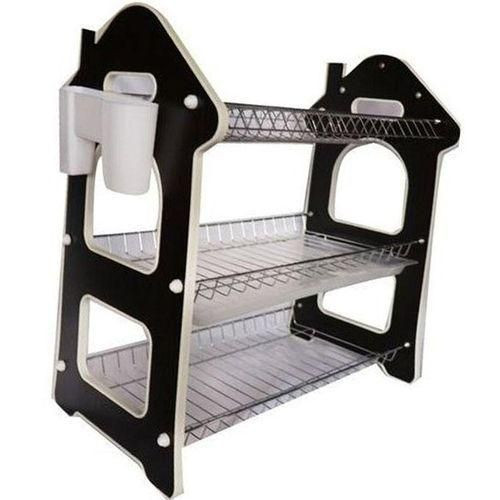 3-Layer Best Panel Dish Drying Rack With Draining Tray For Bowl Cup Plate - Multicolor