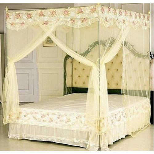 Mosquito Net Without Stands- Top Design May Vary- Cream....