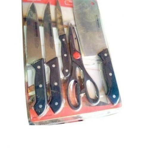 Pack Of 3 Kitchen knives with Chopping Board - Multicolor