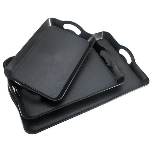 Other Rectangular Plastic Tray Set 3pcs -Black