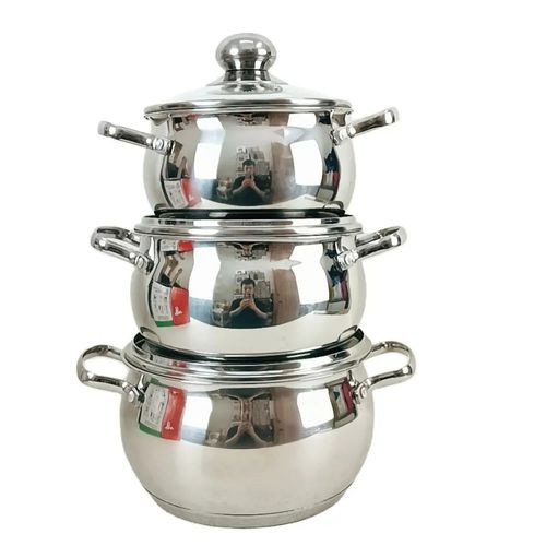 3Pcs Stainless Steel Serving Dishes - Silver