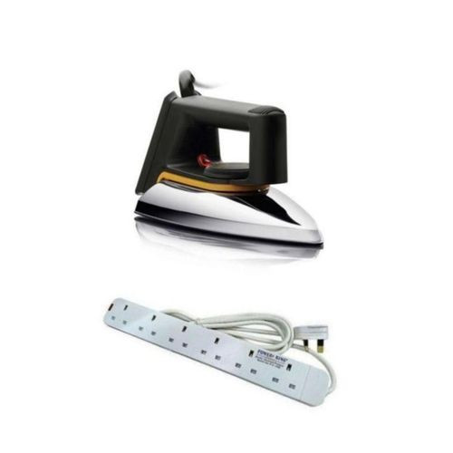 Original 6 Way Extension Cable & Flat Iron - Silver, White