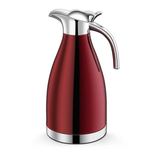 2L Stainless Steel Thermal Flask Jug Coffee Pot Vacuum Insulated Water Bottle-Red
