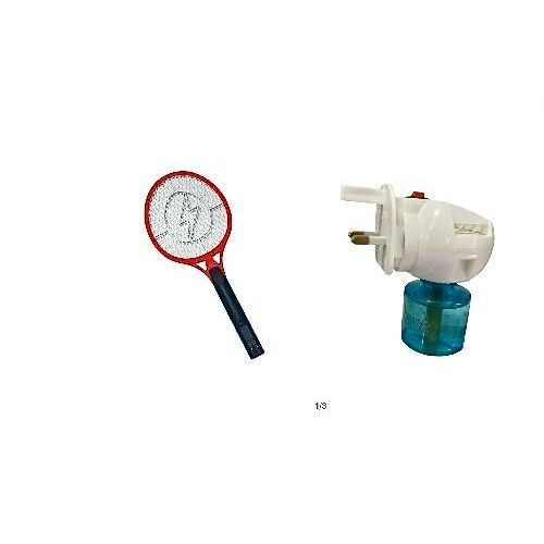 A Set Of Mosquito Killer Bat Rechargeable And Mosquito Repellent - Red, Blue