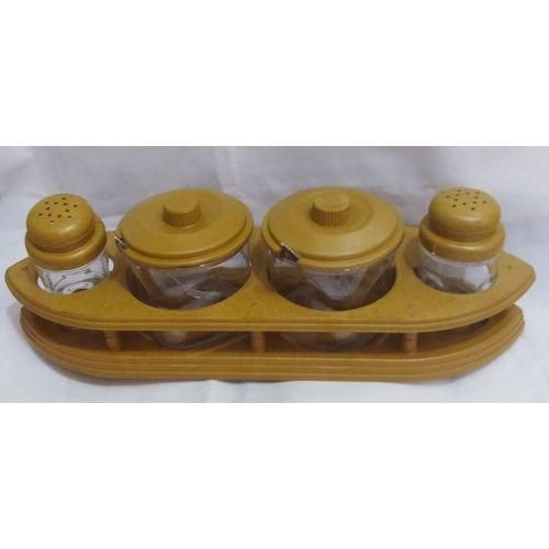 Set Of 4pc Canister Sugar Bowls - Brown
