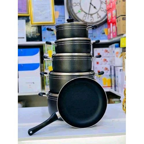 5Pcs Non Sticky Serving Dishes - Black