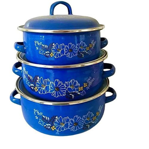 3 Set Dishes Set Of 3 Pieces - Blue, Yellow, Green, Red