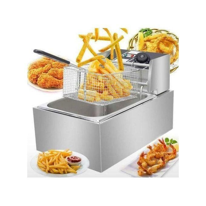 Electric Deep Fryer 6L Single Stainless Steel -Silver.