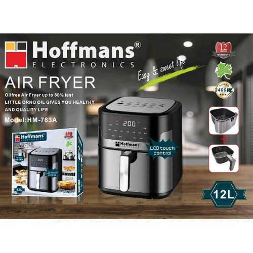 Hoffmans Digital Air Fryer 12 Litter 2400 Watt Model NO- HM783A - Black