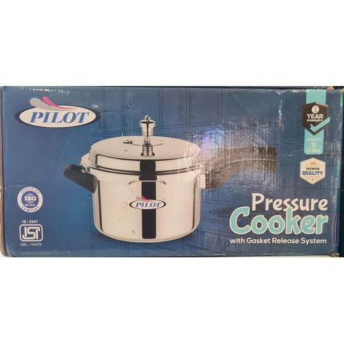 Pilot 5Ltrs Pressure Cooker With Long Handle -Silver