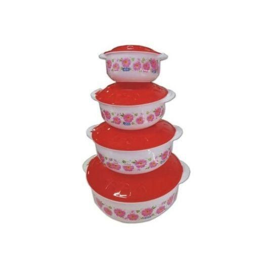 Yiwu Set Of 4pc Plastic Dishes - Red