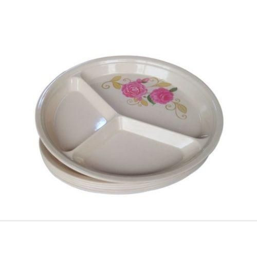 6 Piece Partion Melamine Plates -Brown