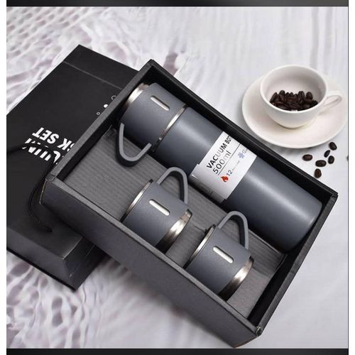 Vacuum Flask Set With Lids Reusable Leakproof Stainless