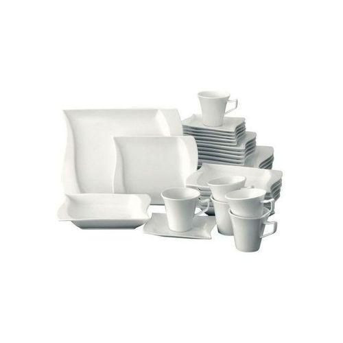 30 Piece Rectangle Dinner Set - White.