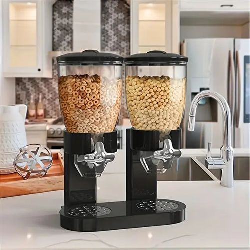 Double Cereal Dispenser- Black