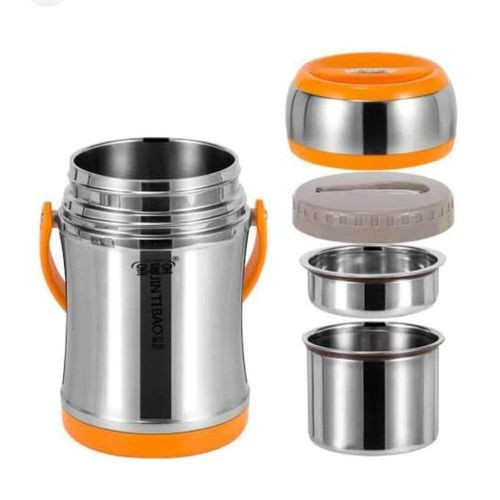 Stainless Steel Insulated Food Container With Handle, Vacuum Thermal Food Flask, Double Walled Lunch Box For School Travel Camping Hiking,Bento-Styled Lunch Solution Offers Durable Insulate