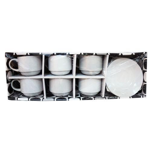 Set Of 6 Tea Cups And Saucers – White
