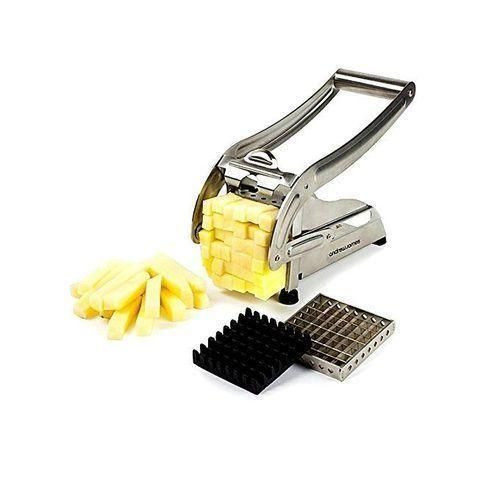 Stainless Steel Potato Chipper & French Fry Cutter - Silver