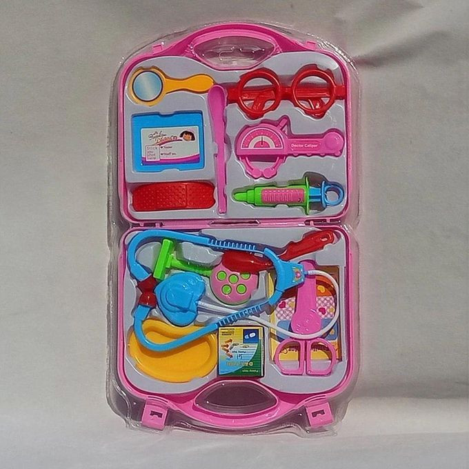 Kids Doctor Pretend Play Kit Simulation Doctors Playset Nurse Pink
