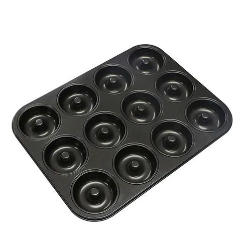 12 Cup Mini Donut Non-stick Tray Mould - Black