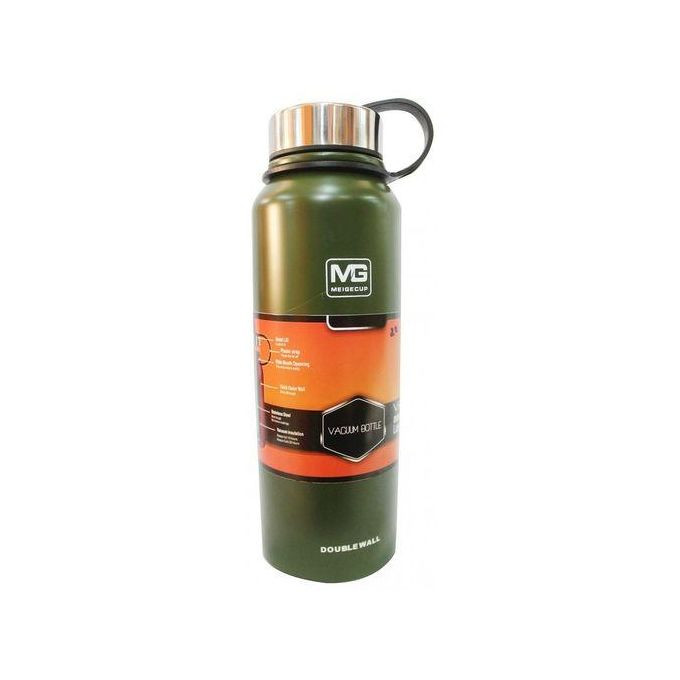 Double Wall Vaccuum Travel Bottle With Inside Seive 1100ml- Green