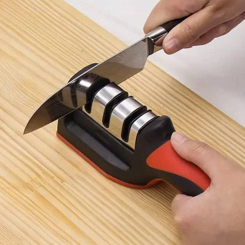 3 Stage Knife Shapener With Handle - Multicolor