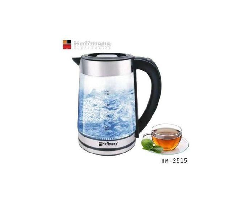 Hoffmans Transparent Electric Kettle 2ltrs - Transparent, Silver