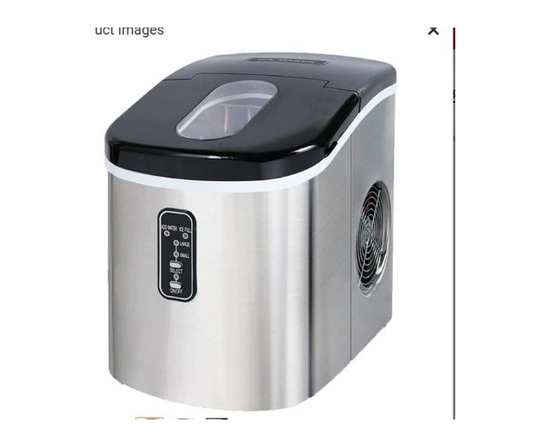 Hoffmans 2.2 Litres Ice Maker Desktop Mechanism Ice Maker Portable Ice Maker Home Small Mini Commercial Milk Tea Shop Round Ice Cube Maker It Only Takes A Few Minutes To Prepare Bullet Ice Cubes Stainless Steel - Silver/Red