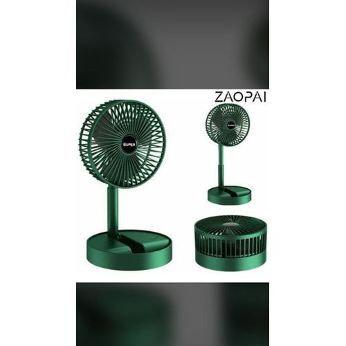 3-Gear Adjustment Folding Telescopic Desktop Fan - Green