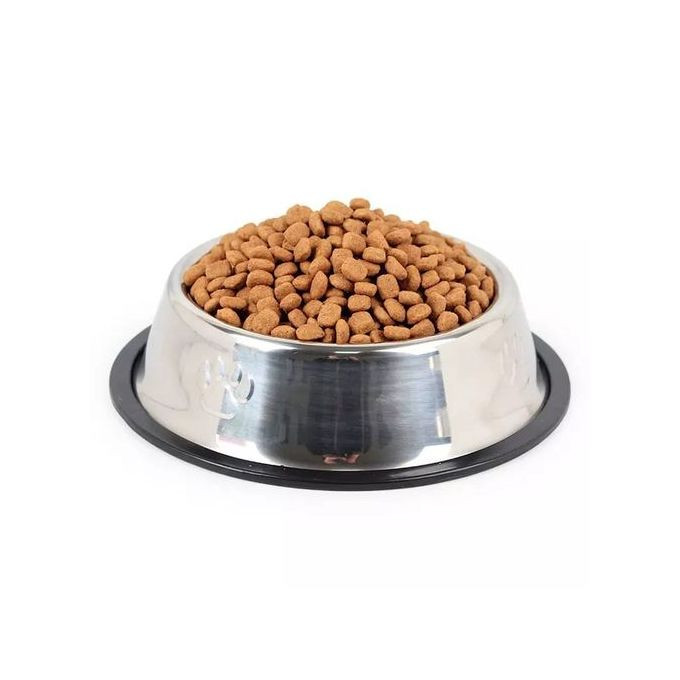 Silver Pet, Dog Bowls Feeding Plate Non-Slip Rubber Bases Stainless Steel Dog Bowl-Large